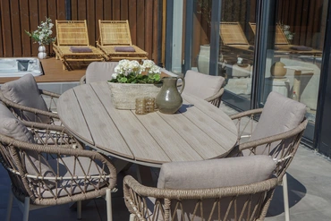 Dining Tuinstoel Dakota Bruin Aluminium Touw Stoel Buiten Vita Lux Outdoor Living - afbeelding 10