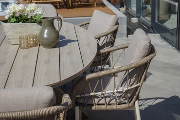 Dining Tuinstoel Dakota Bruin Aluminium Touw Stoel Buiten Vita Lux Outdoor Living - afbeelding 11