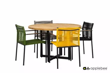 Dining Tuinstoel Jakarta Olijf Groen Touw Zwart aluminium RVS Stoel Tuin Applebee - afbeelding 9