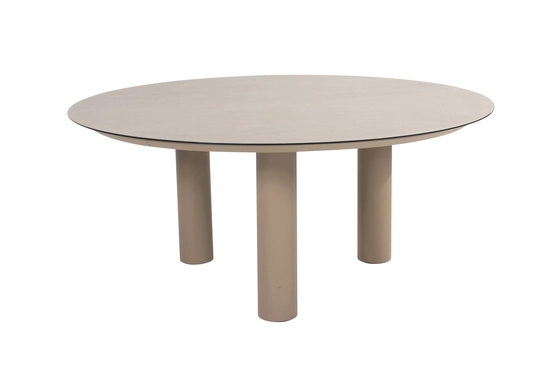 Donato Ø160 cm met 6x Puglia low dining latte tafel, 4 Seasons Outdoor, tuinmeubels.nl