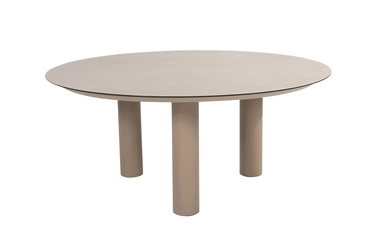 Donato Ø160 cm met 6x Puglia low dining latte tafel, 4 Seasons Outdoor, tuinmeubels.nl