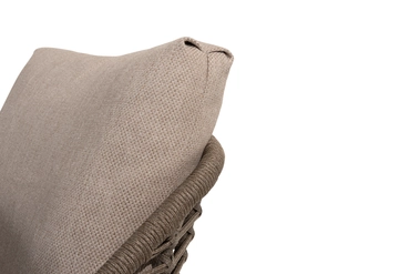 Donato Ø160 cm met 6x Puglia low dining latte detail stoel, 4 Seasons Outdoor, tuinmeubels.nl