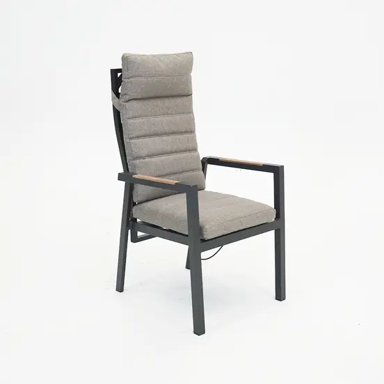 Donna verstelbare stoel met kussen woodlook arm, Sens-line, Tuinmeubels.nl