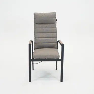 Donna verstelbare stoel met kussen woodlook arm, Sens-line, Tuinmeubels.nl