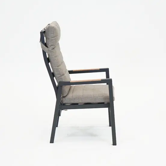 Donna verstelbare stoel met kussen woodlook arm, Sens-line, Tuinmeubels.nl