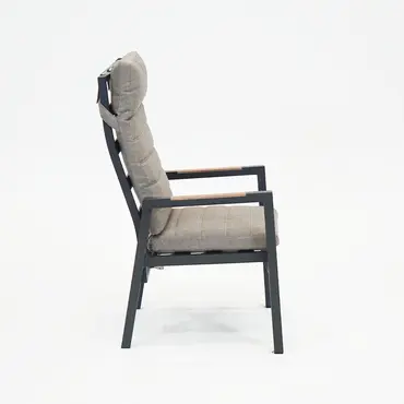 Donna verstelbare stoel met kussen woodlook arm, Sens-line, Tuinmeubels.nl