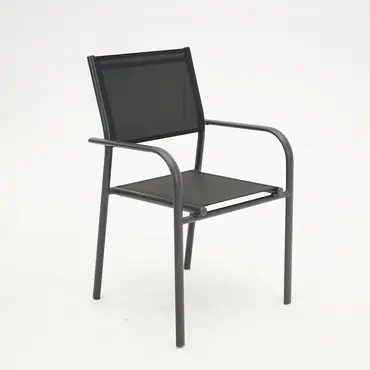 Duca loungestoel zwart, vita, tuinmeubels.nl