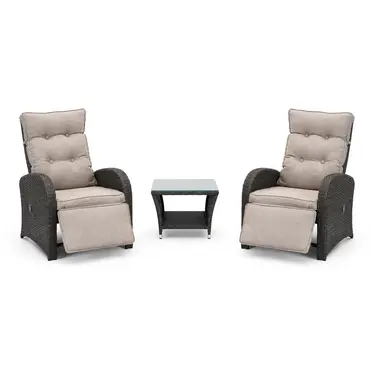 Duoset Melia met beige kussen, Vita, tuinmeubels.nl