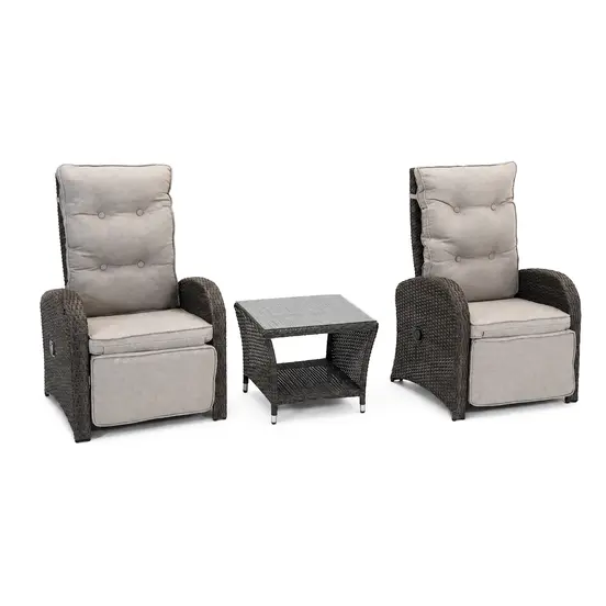 Duoset Melia met beige kussen voor, Vita, tuinmeubels.nl