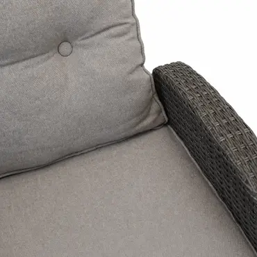 Duoset Melia met beige kussen tafel zijkant, Vita, tuinmeubels.nl