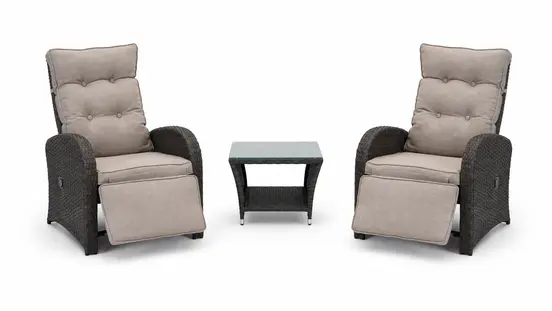 Duoset Melia met beige kussen, Vita, tuinmeubels.nl