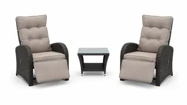 Duoset Melia met beige kussen, Vita, tuinmeubels.nl