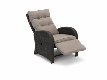 Duoset Melia met beige kussen stoel verstelbaar, Vita, tuinmeubels.nl