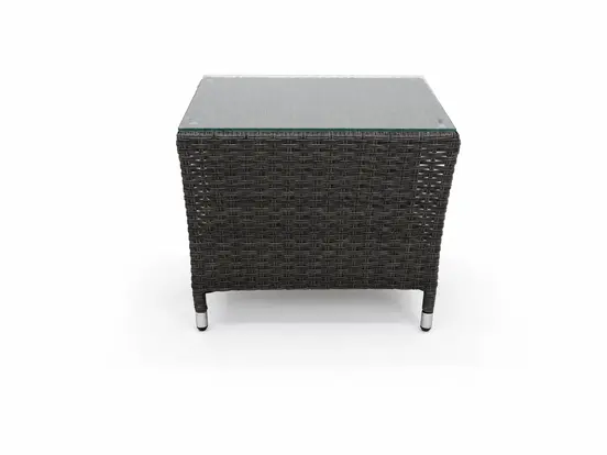 Duoset Melia met beige kussen tafel zijkant, Vita, tuinmeubels.nl