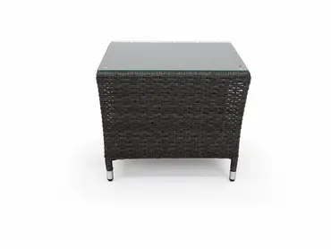 Duoset Melia met beige kussen tafel zijkant, Vita, tuinmeubels.nl