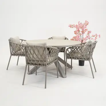 Edison tafel Ø148 cm taupe/teak - afbeelding 5
