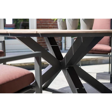 Edison tafel Ø148 cm zwartteak detail, Garden Impressions, tuinmeubels.nl