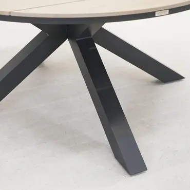 Edison tafel Ø148 cm zwartteak poot, Garden Impressions, tuinmeubels.nl