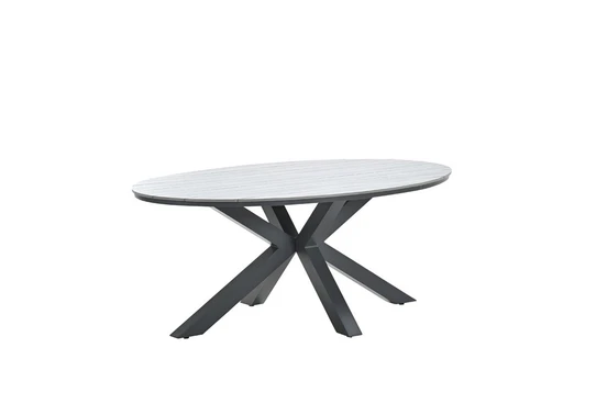 Edison tafel 180x115xH75 cm blackgrey teak, Garden Impressions, tuinmeubels.nl