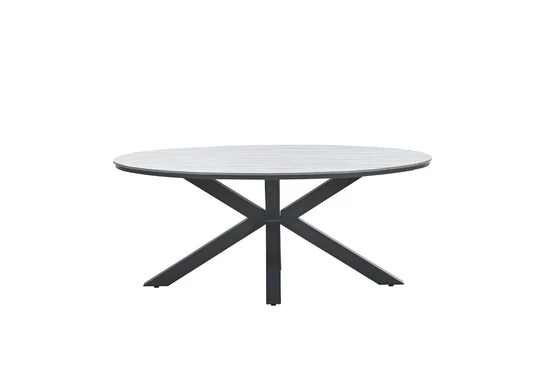 Edison tafel 180x115xH75 cm blackgrey teak schuin, Garden Impressions, tuinmeubels.nl