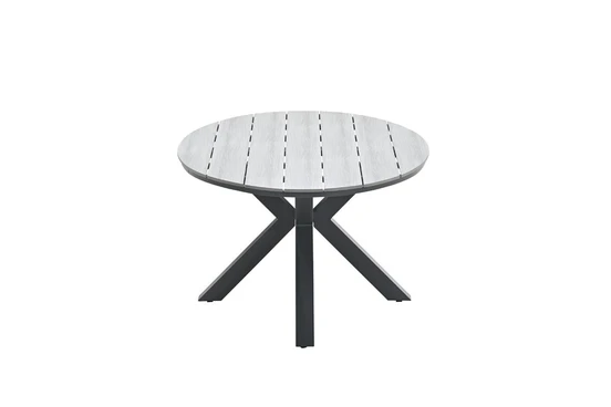 Edison tafel 180x115xH75 cm blackgrey teak zijkant, Garden Impressions, tuinmeubels.nl
