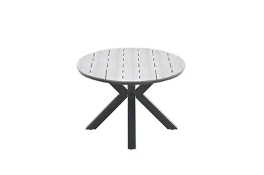 Edison tafel 180x115xH75 cm blackgrey teak zijkant, Garden Impressions, tuinmeubels.nl