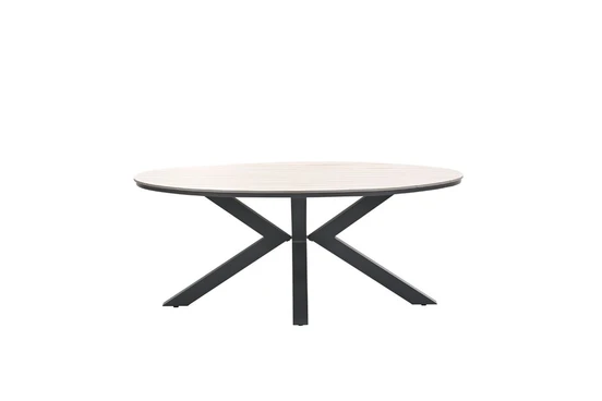 Edison tafel 180x115xH75 cm blacklight teak zijkant, Garden Impressions, tuinmeubels.nl
