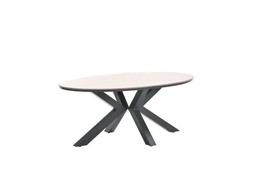 Edison tafel 180x115xH75 cm blacklight teak schuin, Garden Impressions, tuinmeubels.nl