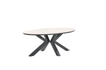 Edison tafel 180x115xH75 cm blacklight teak schuin, Garden Impressions, tuinmeubels.nl