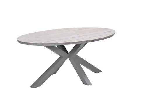 Edison tafel 180x115xH75 cm taupe light teak zijkant, Garden Impressions, tuinmeubels.nl