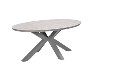 Edison tafel 180x115xH75 cm taupe light teak zijkant, Garden Impressions, tuinmeubels.nl