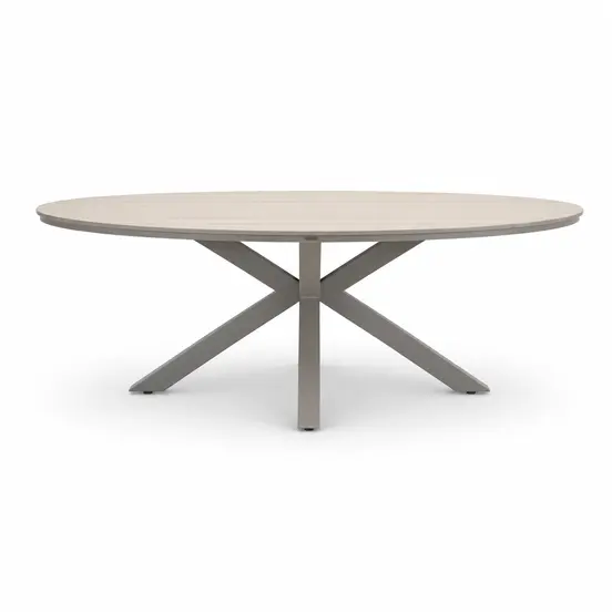 Edison tafel 220x115xH75 cm taupeteak zijkant 1, Garden Impressions, tuinmeubels.nl