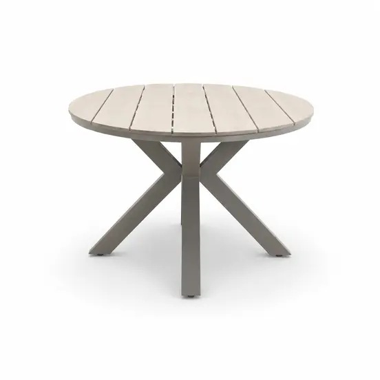 Edison tafel 220x115xH75 cm taupeteak zijkant 2, Garden Impressions, tuinmeubels.nl