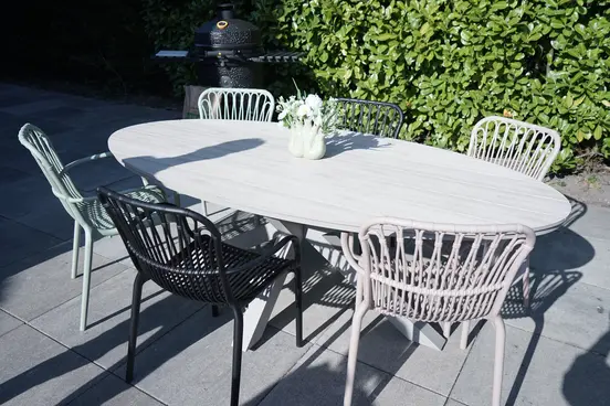 Edison tafel 220x115xH75 cm taupeteak sfeer, Garden Impressions, tuinmeubels.nl