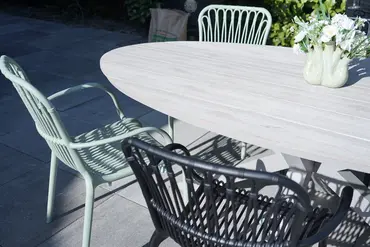 Edison tafel 220x115xH75 cm taupeteak sfeer, Garden Impressions, tuinmeubels.nl