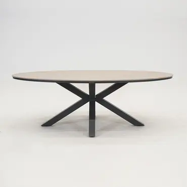 Edison tafel 220x115xH75 cm zwartteak, Garden Impressions, tuinmeubels.nl