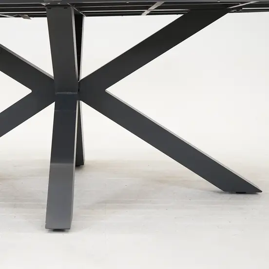 Edison tafel 220x115xH75 cm zwartteak achterkant, Garden Impressions, tuinmeubels.nl