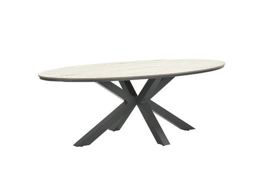 Edison tafel 280x140xH75 cm carbon light teak, Garden Impressions, tuinmeubels.nl