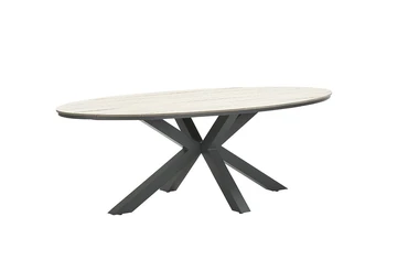 Edison tafel 280x140xH75 cm carbon light teak, Garden Impressions, tuinmeubels.nl