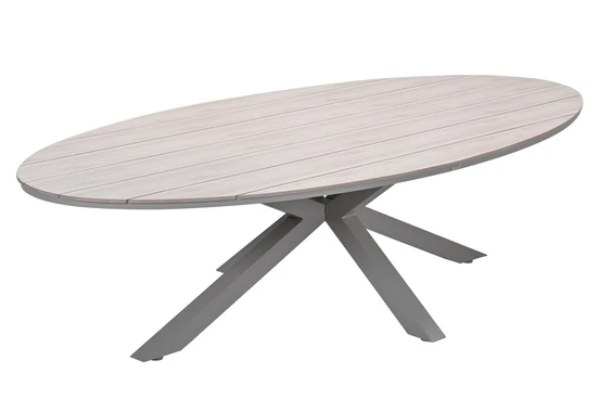 Edison tafel 280x140xH75 cm taupelight teak schuin, Garden Impressions, tuinmeubels.nl