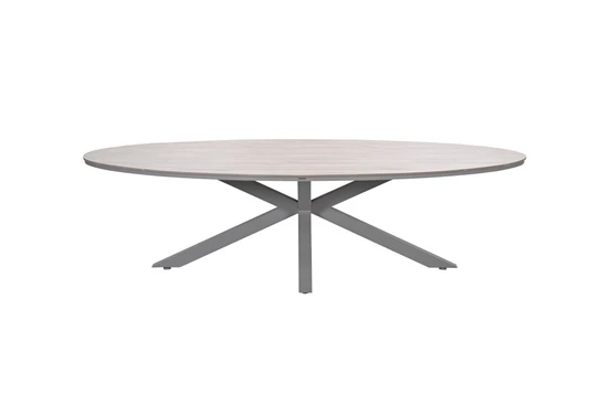 Edison tafel 280x140xH75 cm taupelight teak zijkant, Garden Impressions, tuinmeubels.nl