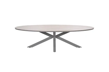 Edison tafel 280x140xH75 cm taupelight teak zijkant, Garden Impressions, tuinmeubels.nl