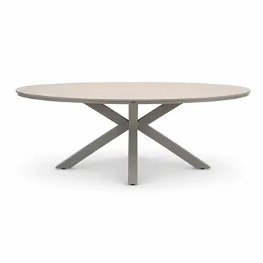 Edison tafel 280x140xH75 cm taupelight teak zijkant, Garden Impressions, tuinmeubels.nl