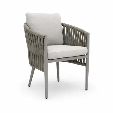 Edison tafel 280x140xH75 cm stoel, taupe/light teak met 8 Teromos dining stoelen, Garden Impressions, tuinmeubels.nl