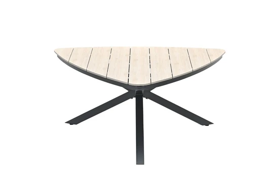 Edison triangle tafel 170cm black light teak, Garden Impressions, tuinmeubels.nl
