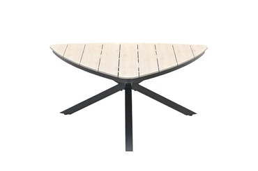 Edison triangle tafel 170cm black light teak, Garden Impressions, tuinmeubels.nl