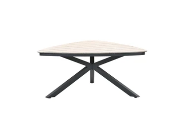 Edison triangle tafel 170cm black light teak achterkant, Garden Impressions, tuinmeubels.nl