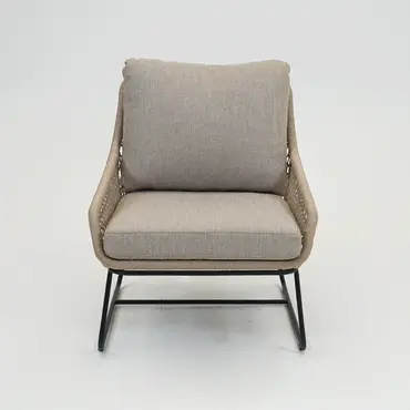 Emilia lounge stoel bruin voorkant, Vita tuinmeubelen, Tuinmeubels.nl