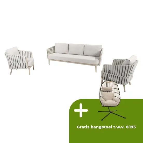 Eva loungeset 3-zit lounge bank + 2x lounge stoel - afbeelding 1