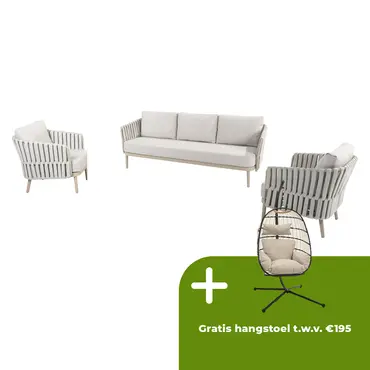Eva loungeset 3-zit lounge bank + 2x lounge stoel